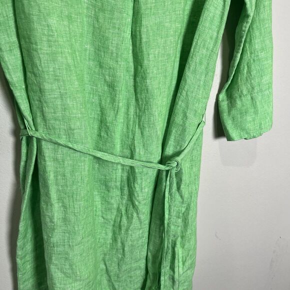 Lilly Pulitzer Dress Women’s Large Gecko Green Pilar Linen Tunic W/ Belt Resort - Picture 7 of 9